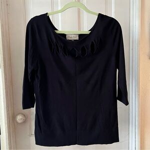 Effie’s Heart Black Cutout Sweater, Size L/XL